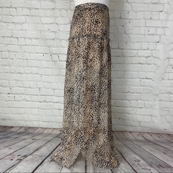 UO Ecote Leopard Animal Print Maxi Skirt Size 10 - Picture 12 of 15